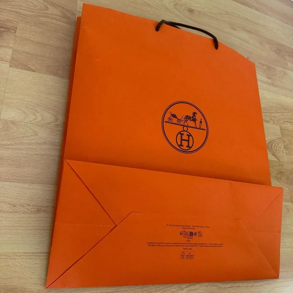 Hermes Paper Shopping Bag - orange large, 18.5